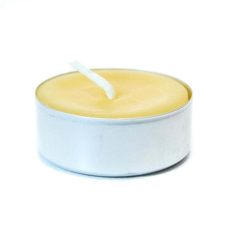 Bluecorn Beeswax Tea Light Candles, 100% Pure Natural Bees Wax, Yellow Tea Lights in Metal Cups, Fragrance Free, Clean Burning, Long Lasting Candle Wax, Christmas Decor, American Made, 24 Pack - Image 5